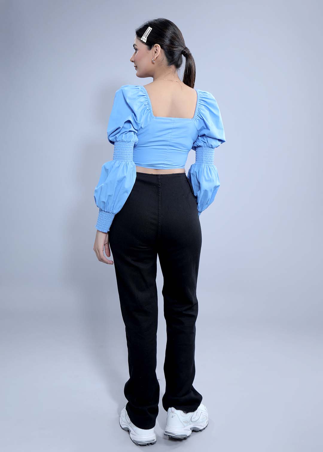 Slim Fit Top with Puff Sleeve