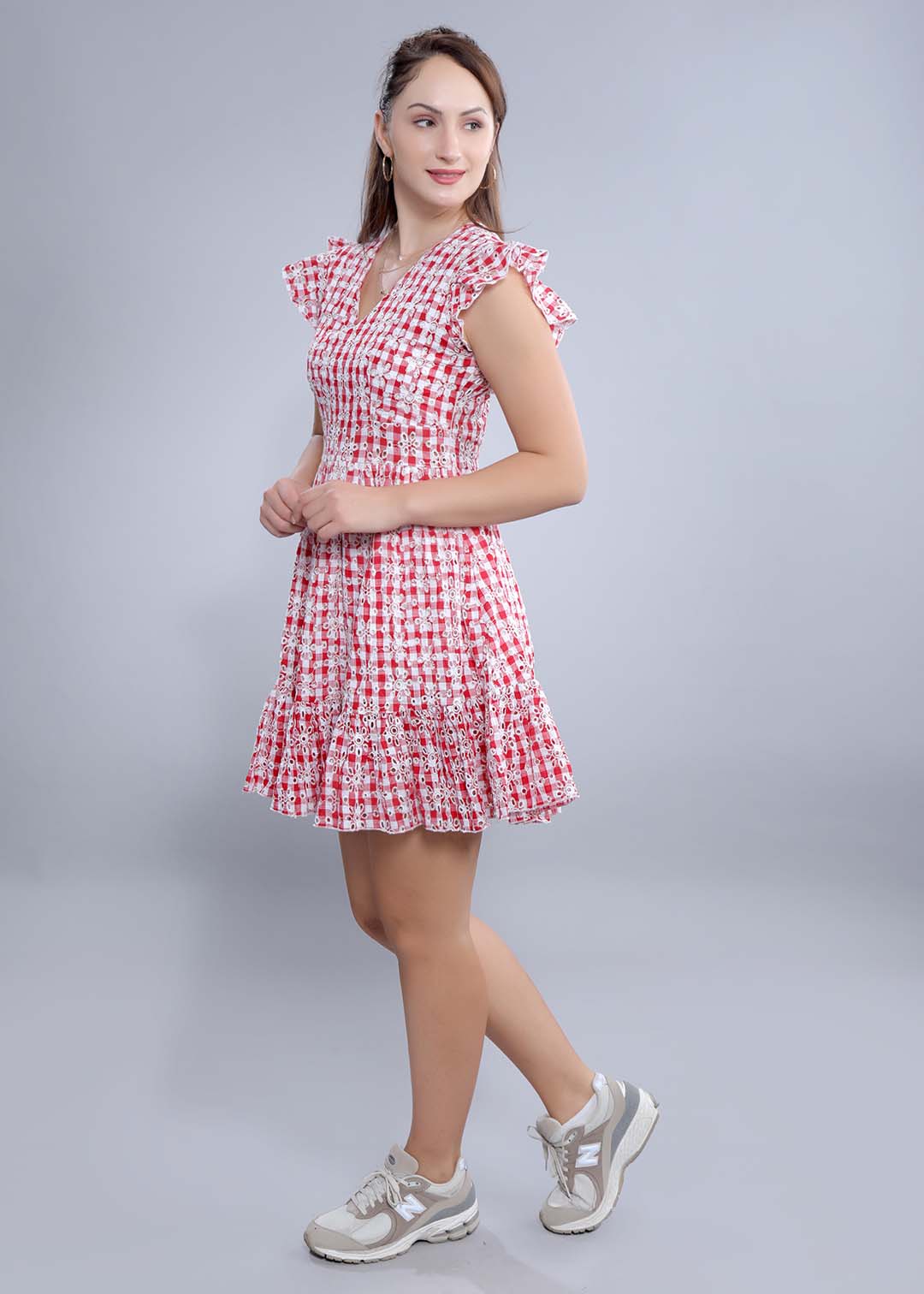 Schiffli Fit & Flare Dress