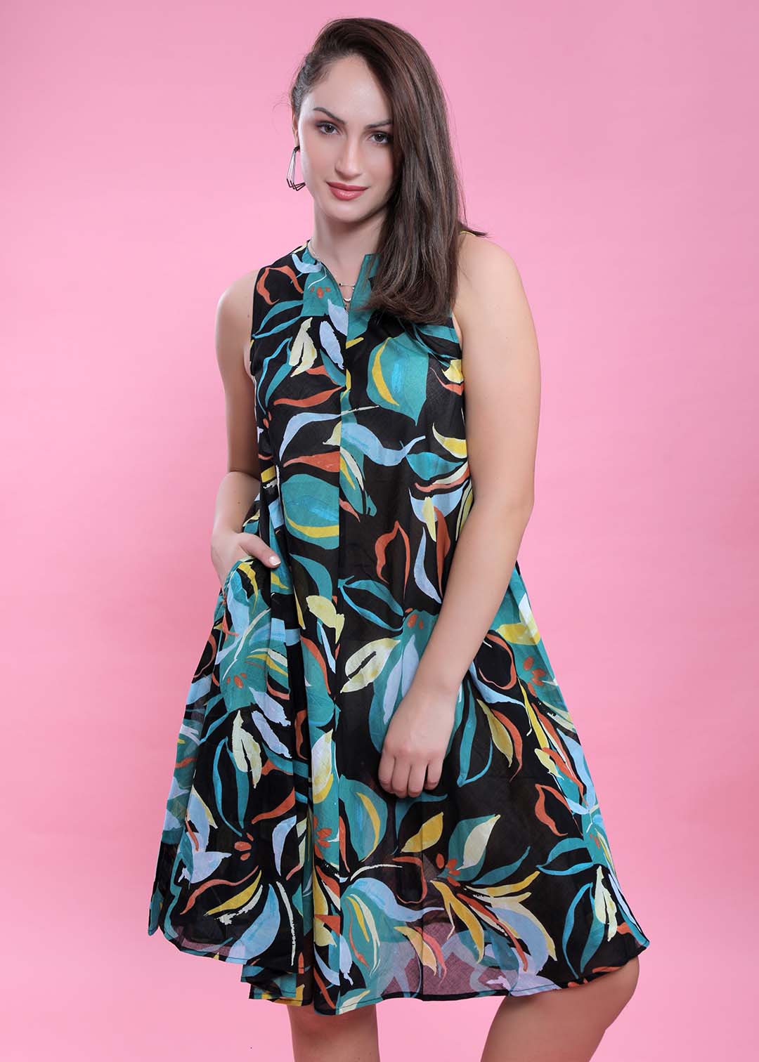 Printed A-Line Dress