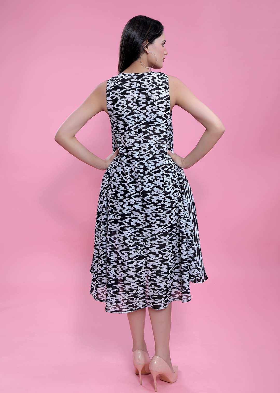 Printed A-Line Dress