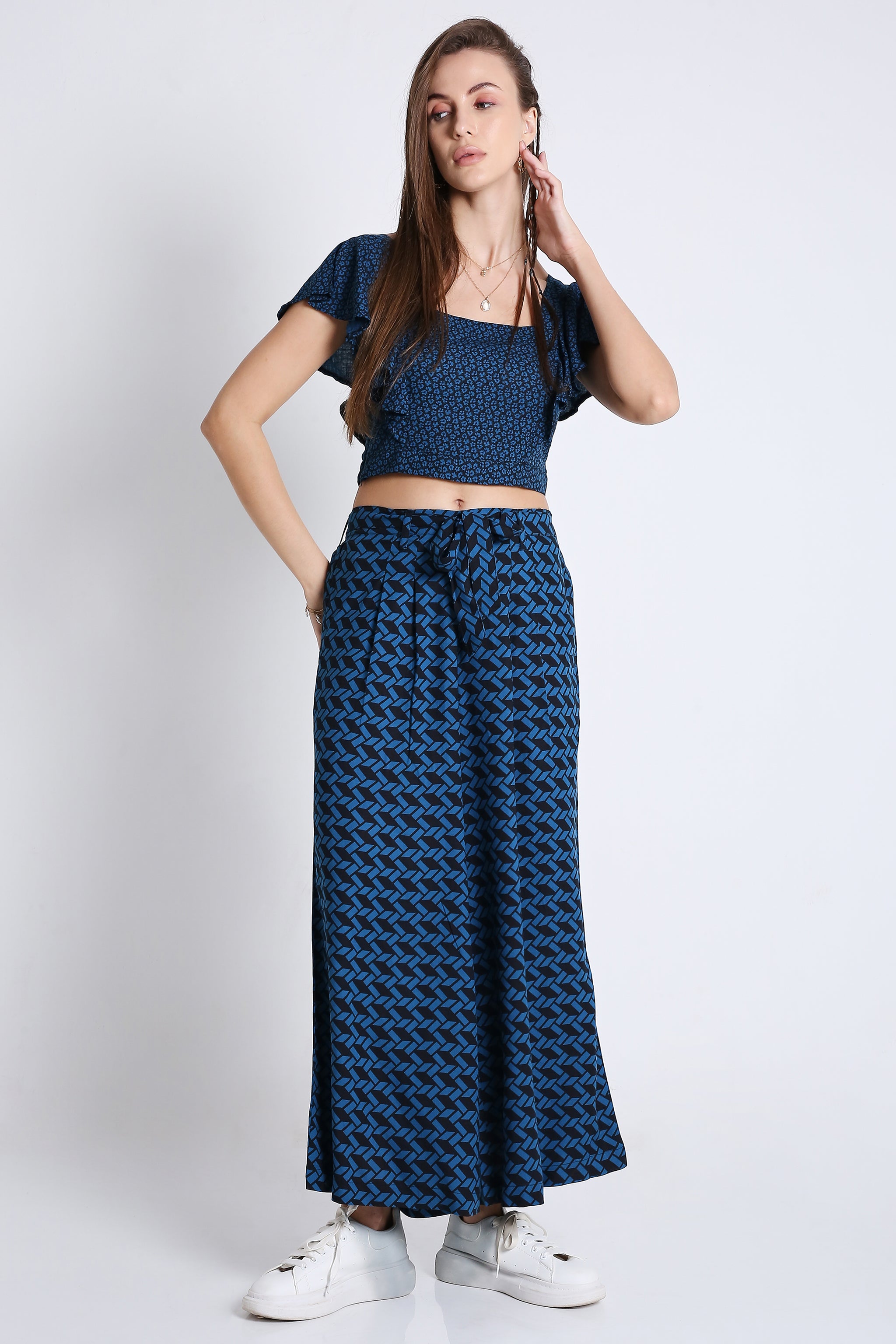 Frilled Co-Ord Set Crop Top