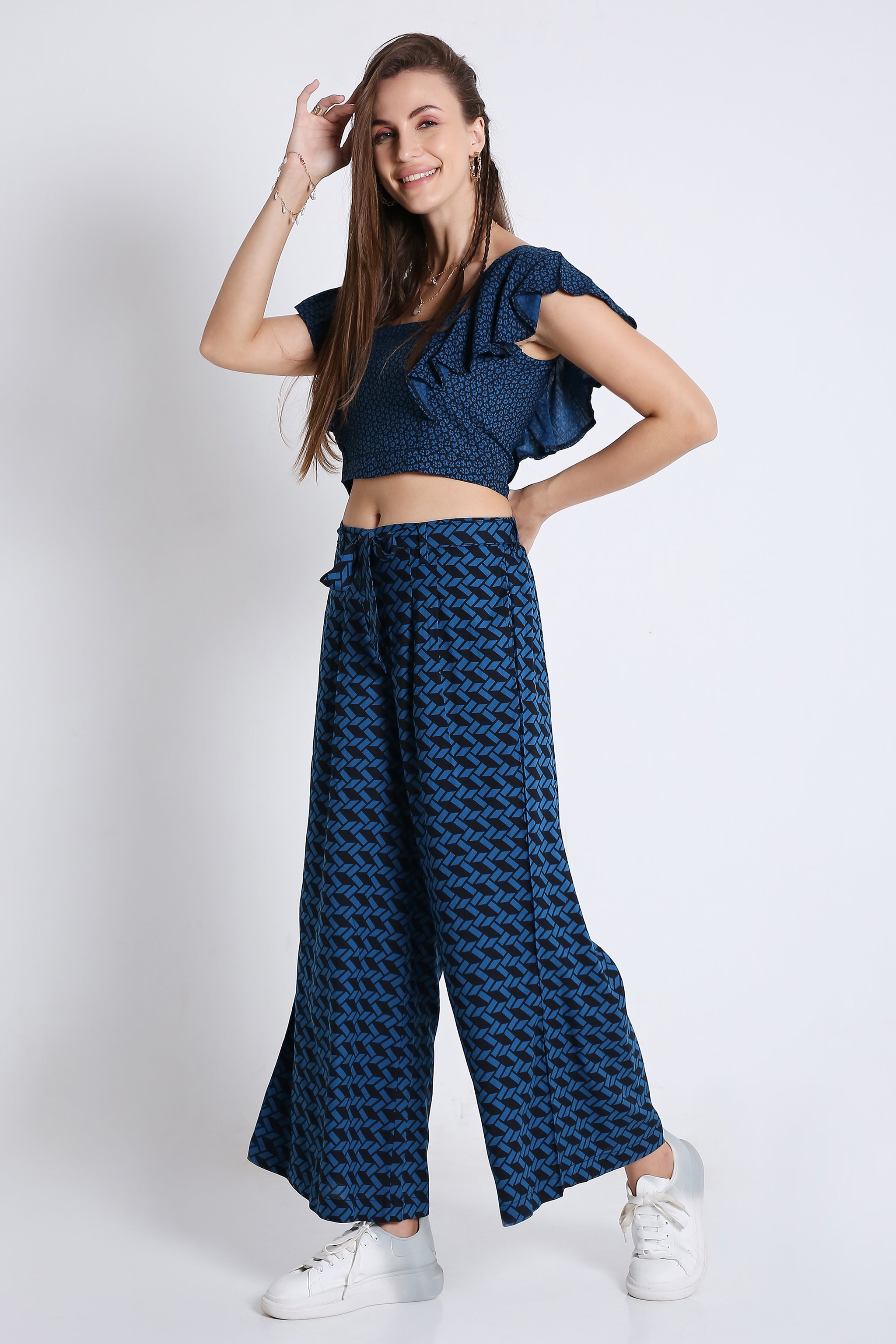 Frilled Co-Ord Set Crop Top