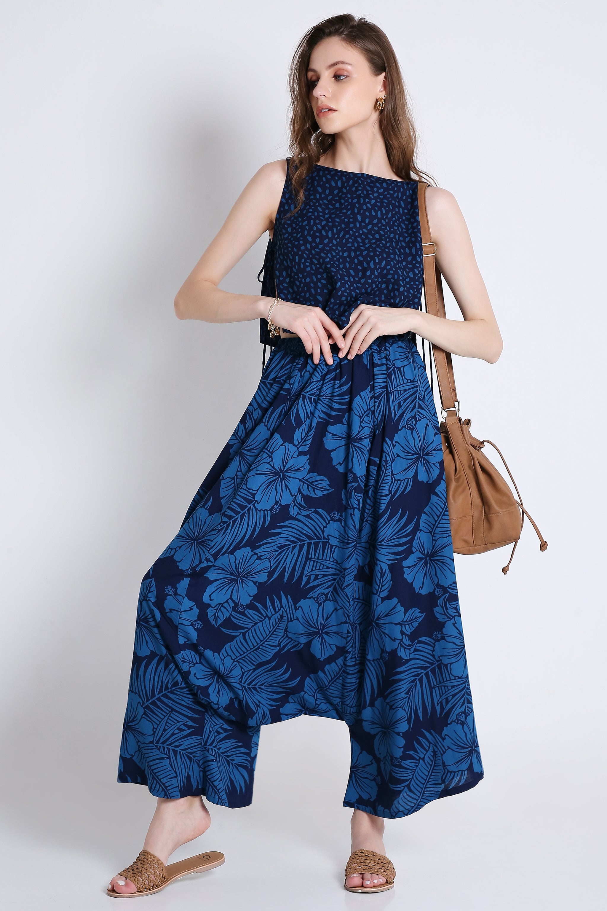 Printed Long Harem Co-Ord Set Pants