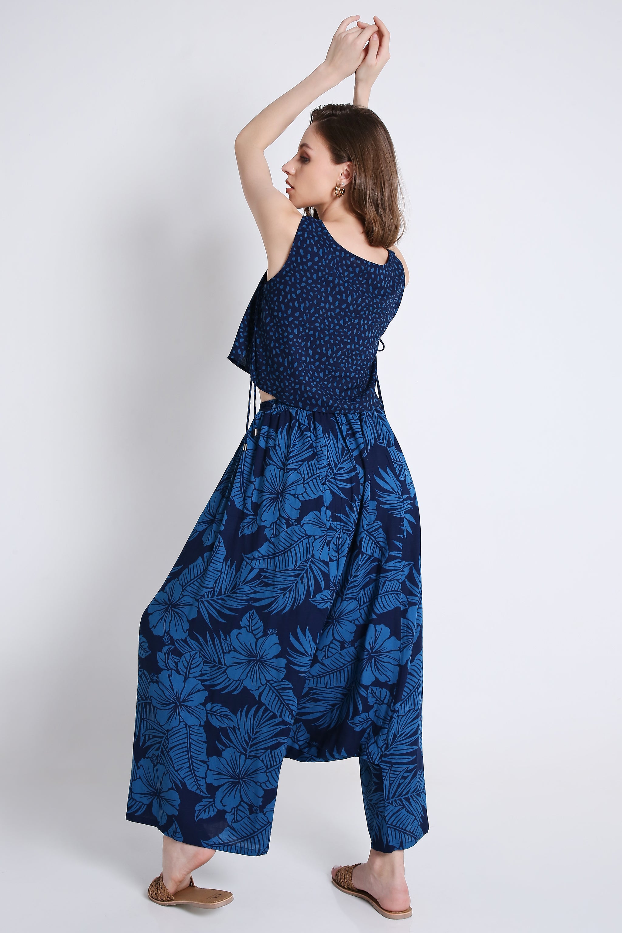 Printed Long Harem Co-Ord Set Pants