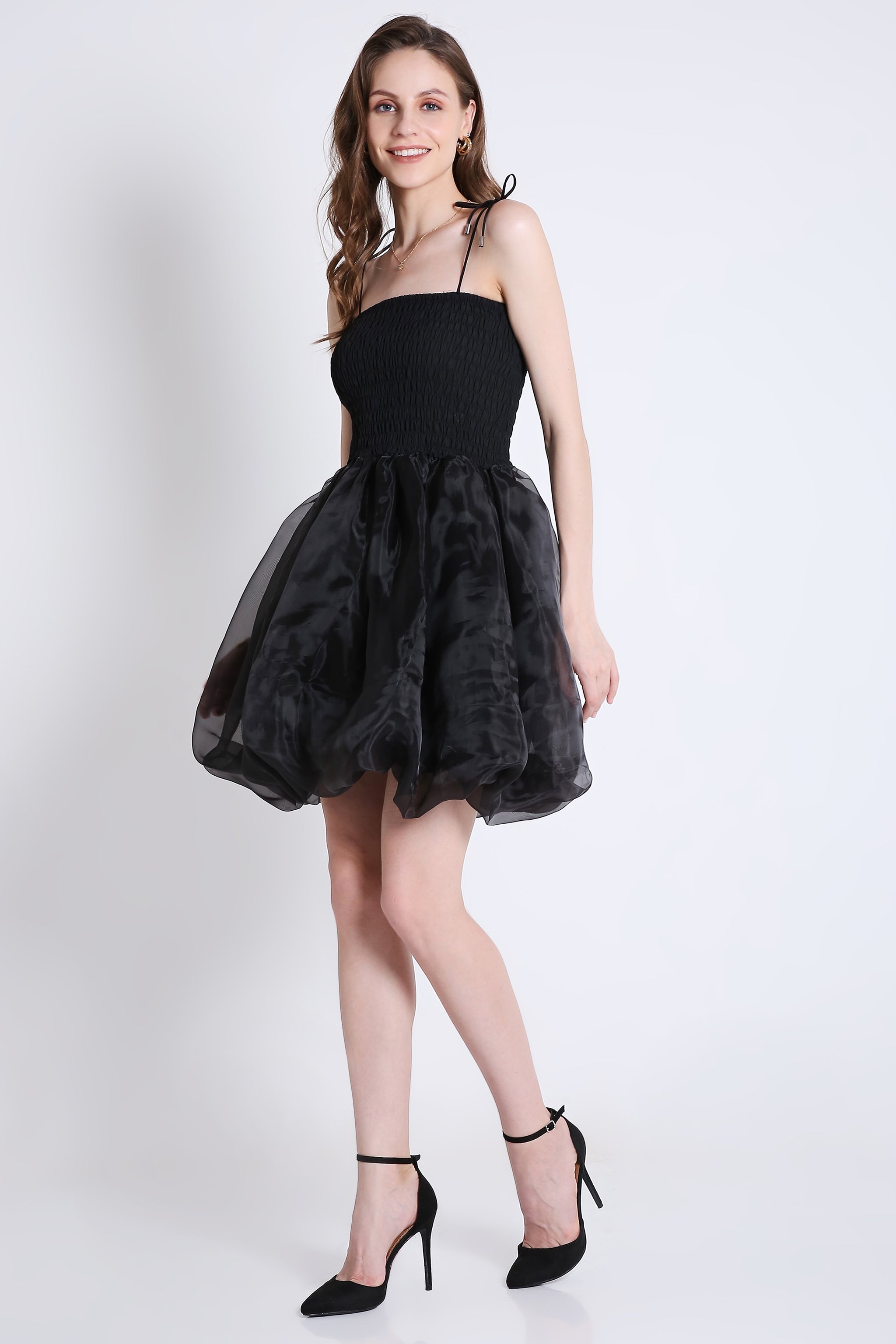 Organza Balloon Tube Party Dress