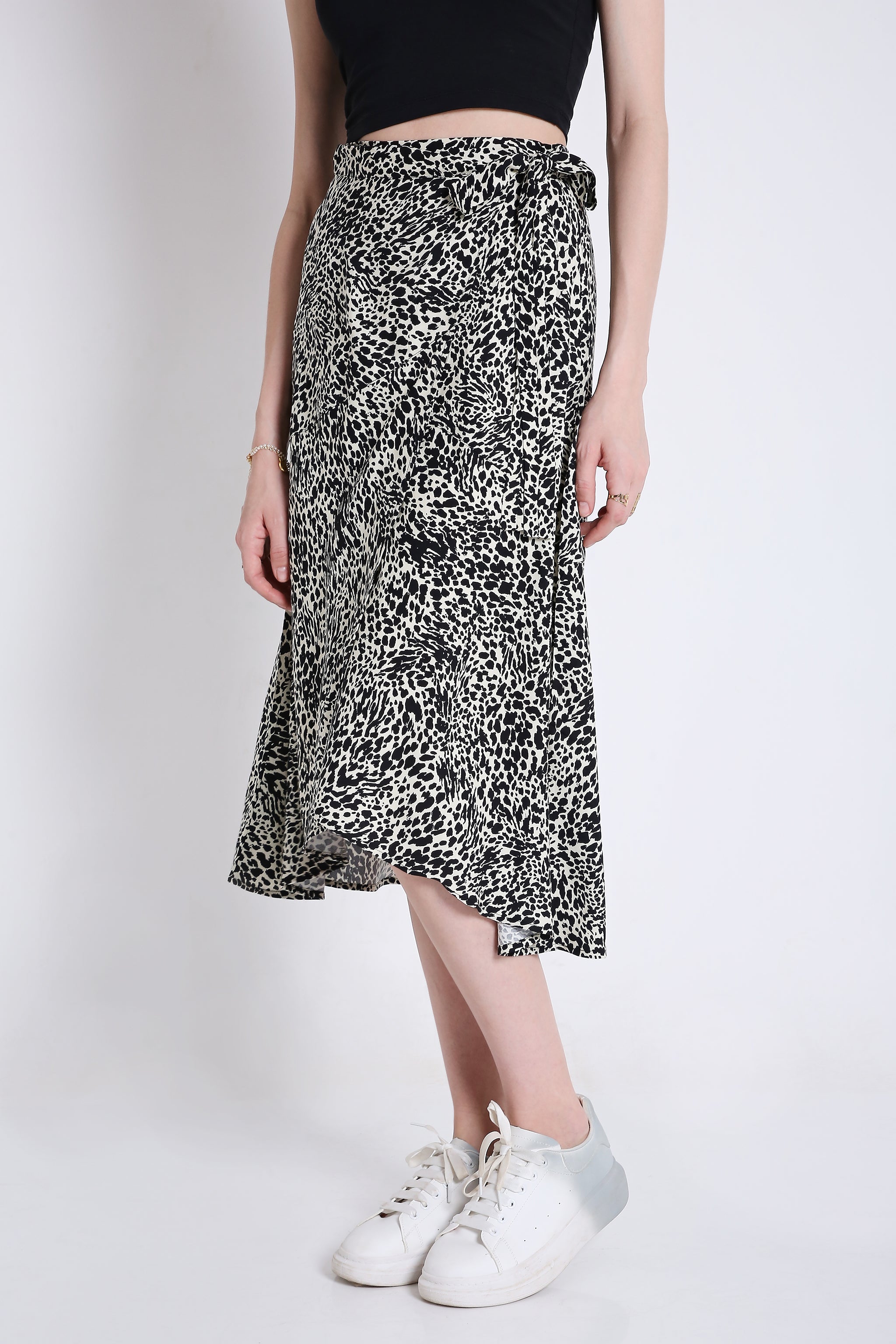 Animal print outlet wrap around skirt