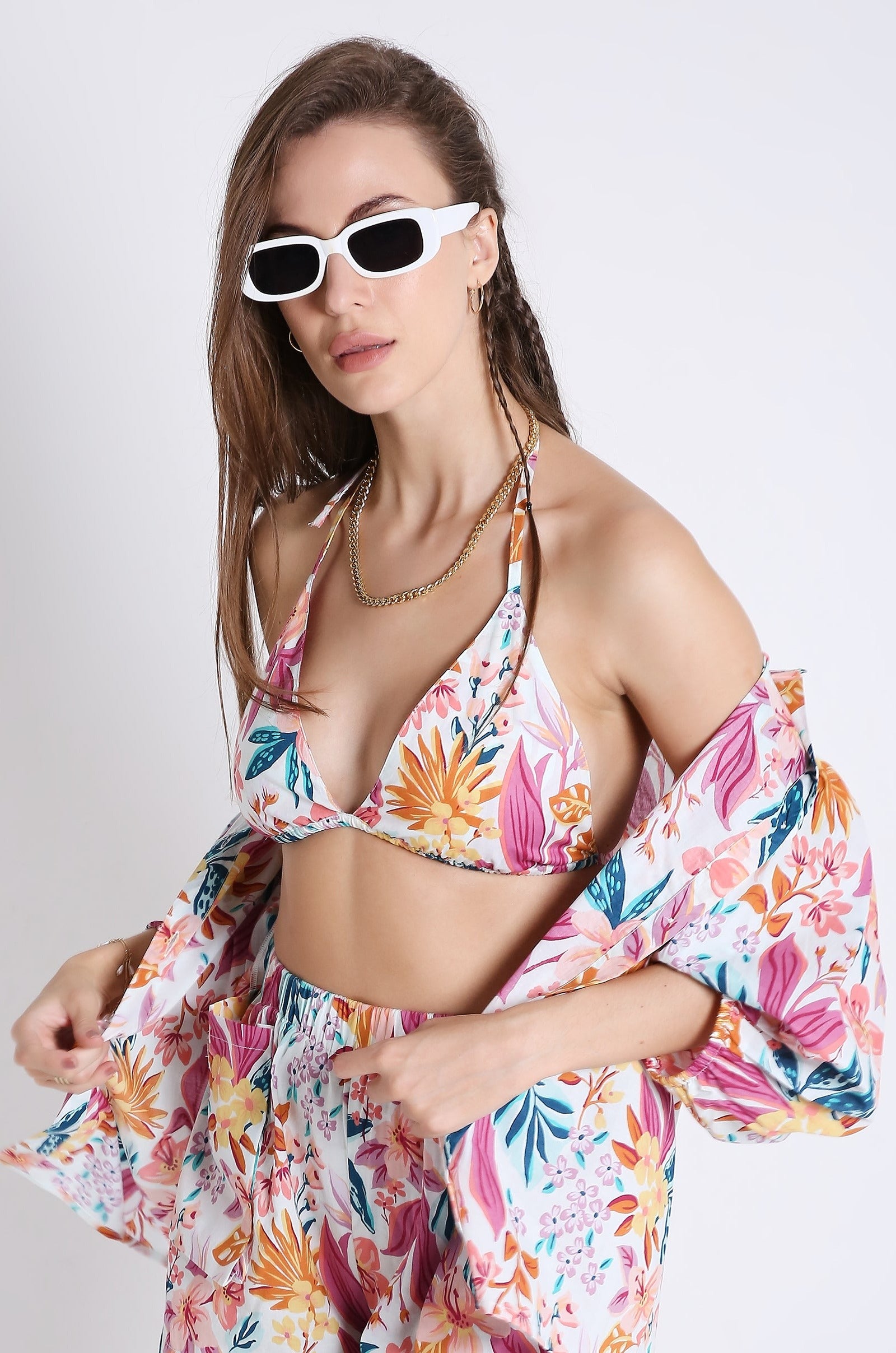 Printed Bikini Co-Ord Set Top