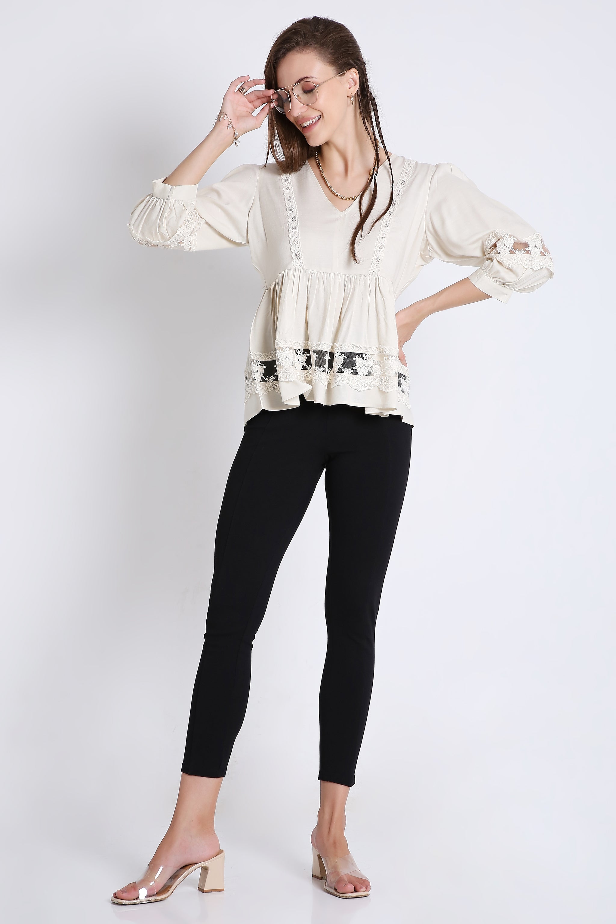 Flared Top with Lace Details