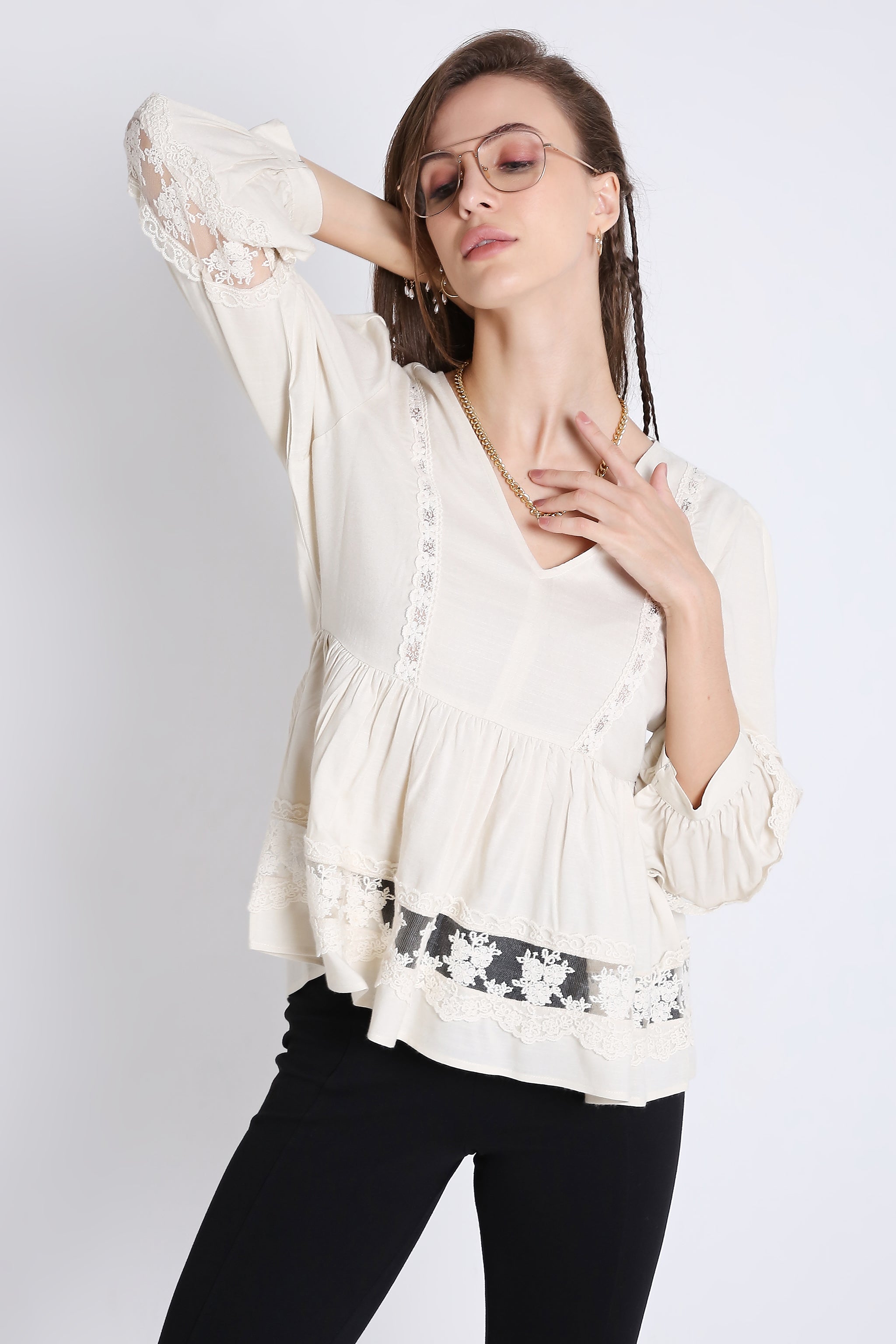 Flared Top with Lace Details